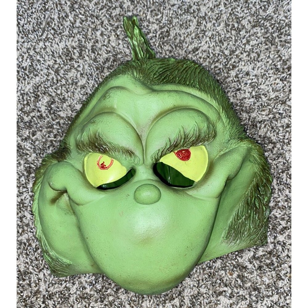 VINTAGE 1998 LATEX RUBBER GRINCH STOLE CHRISTMAS HALLOWEEN MASK CLOWN ALLEY